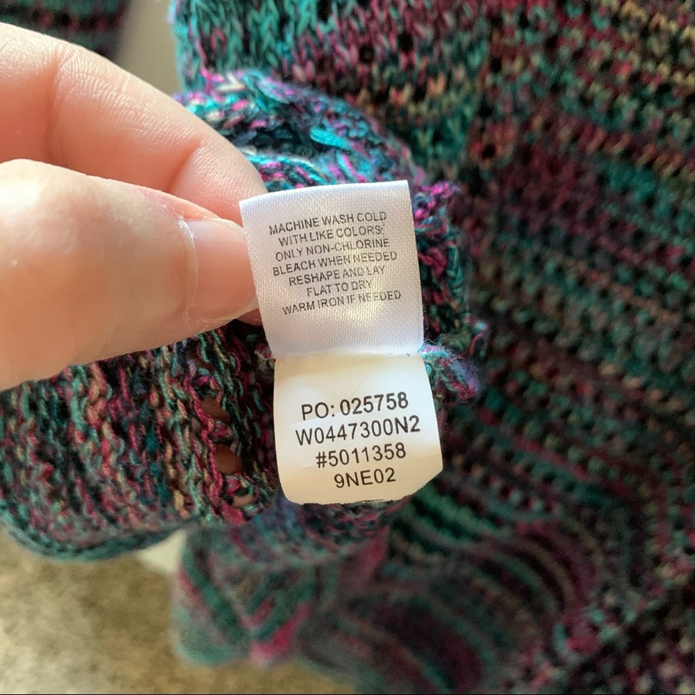 🎉HP!🎉 New Directions Multi color Crochet Soft Stretchy Sweater Size 3X - Picture 6 of 7